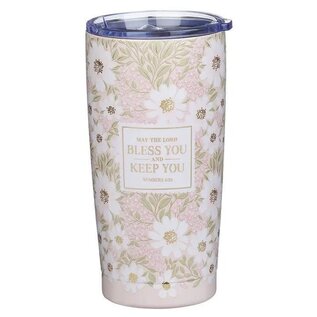 Tumbler SS Pink Floral The Lord Bless You