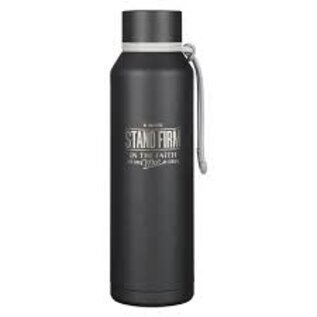 Stainless Steel Water Bottle - Stand Firm, Black