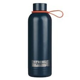 Stainless Steel Water Bottle - Strong and Courageous, Blue w/Stickers