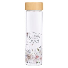Water Bottle Glass w/Sleeve It Is Well