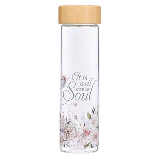 Water Bottle Glass w/Sleeve It Is Well