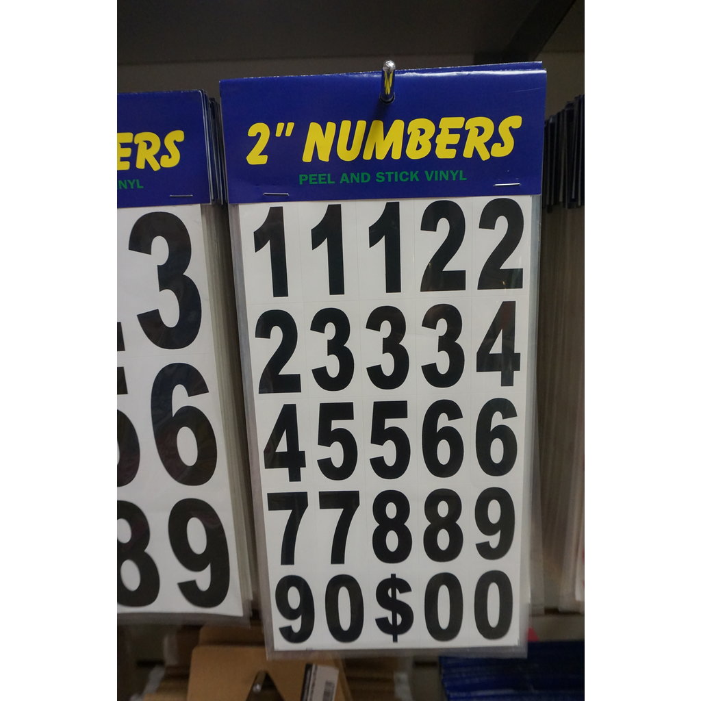 Stick-on Numbers 2 " black or red