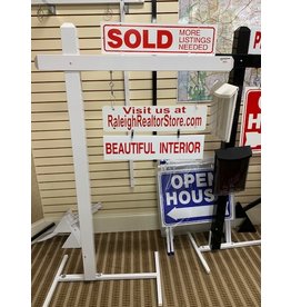 880 White Sign Post 64''Tall w/24''Arm