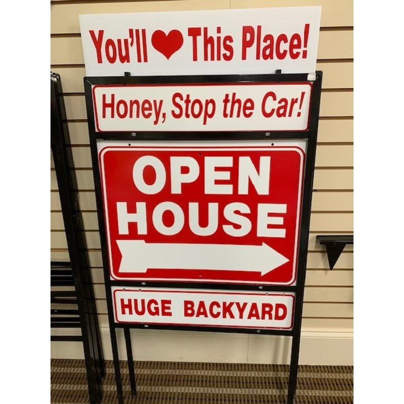 Metal Sign Frame 24" W x 18" L with double rider