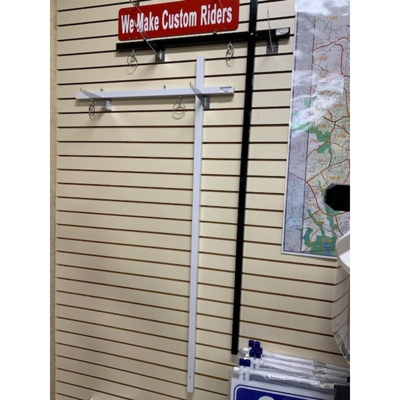 Sign Post  White 1.25"x 1.25" w/ top rider clips 58" (New) and anchor