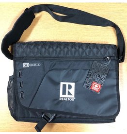 R Logo Black Messenger Bag
