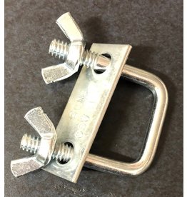 Clamp for info box on 1" x 1" colonial signpost