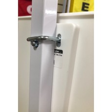Clamp for info box on 1" x 1" colonial signpost