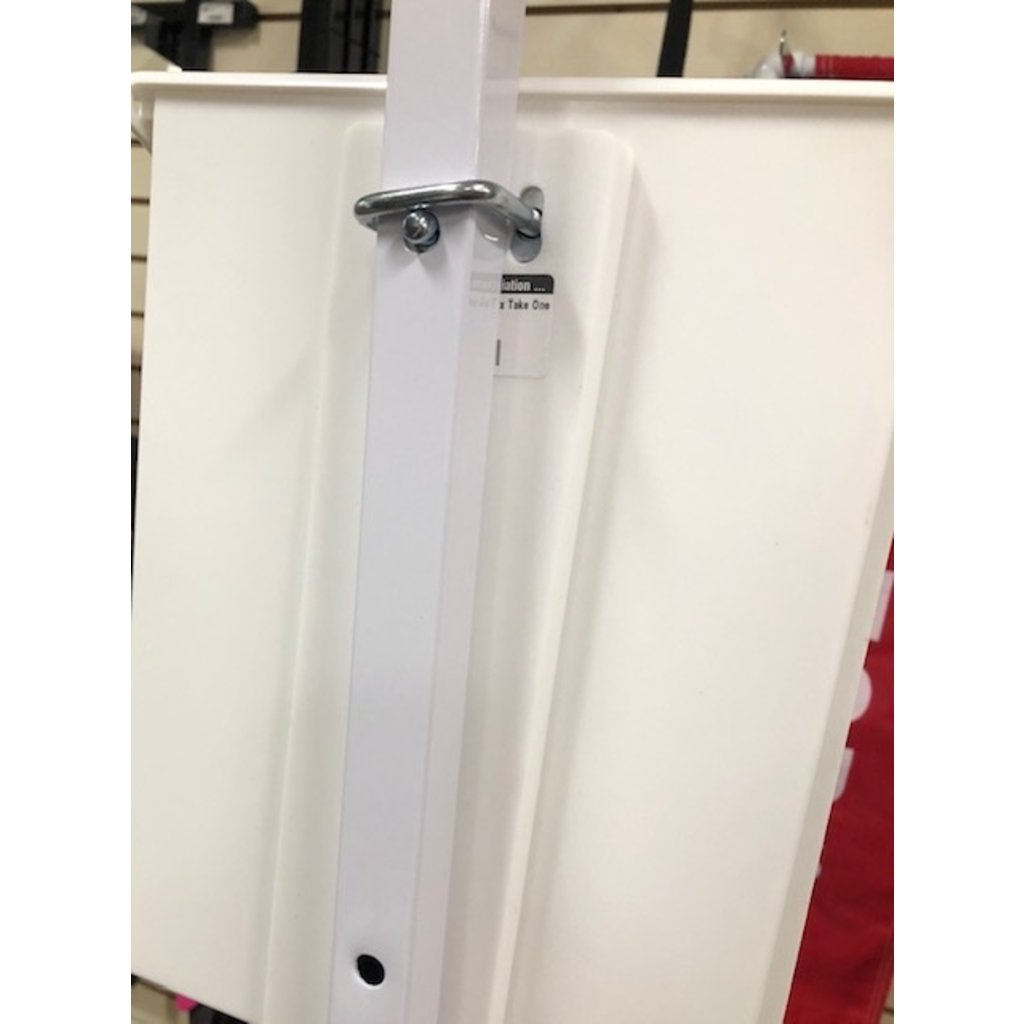 Clamp for info box on 1" x 1" colonial signpost