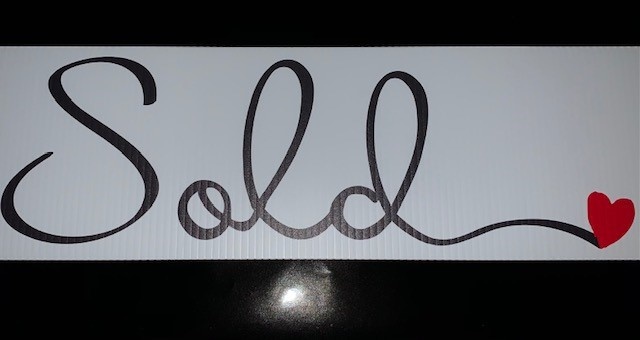 SOLD Cursive w/ heart 6 x 24 Rider - Raleigh Regional Association of