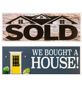 Rectangular Prop Sign SOLD Brick- We Bought a House