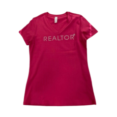 V-Neck Realtor T-shirts Bling