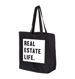 All Things Real Estate Canvas Tote Black Real Estate Life/Your Neighborhood Agent
