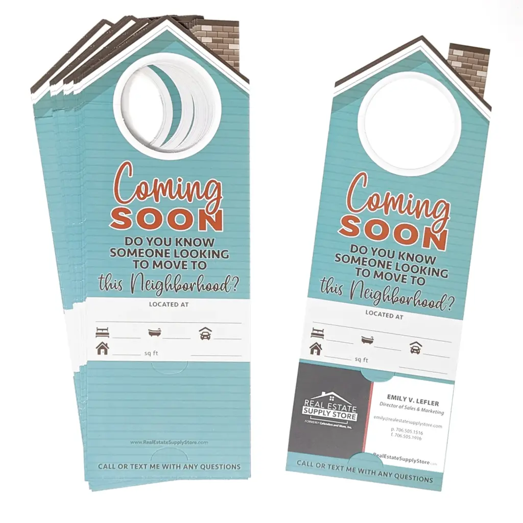 Marketing Door Hangers 25/pk Area Specialist or Coming Soon/Open House