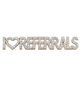 I LOVE REFERRALS CRYSTAL PIN