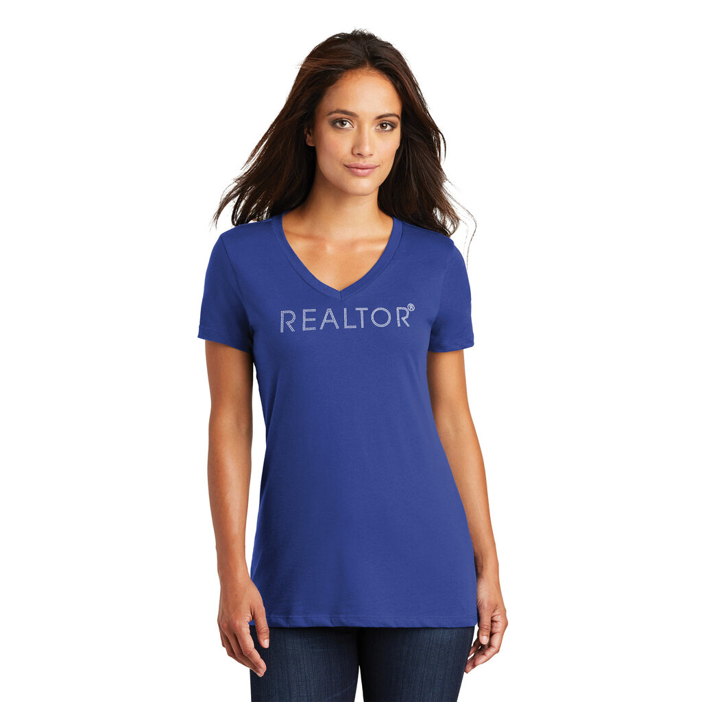 V-Neck Realtor T-shirts Bling