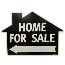 National Stock Sign Company Home for Sale Di Cut House -  Black w/arrow