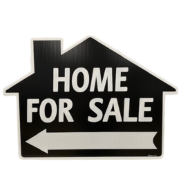 National Stock Sign Company Home for Sale Di Cut House -  Black w/arrow