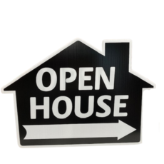 Open House Di Cut Black (house shape)