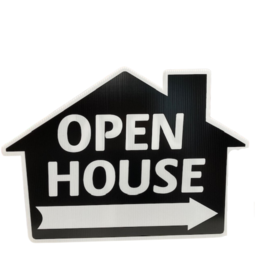 Open House Di Cut Black (house shape)