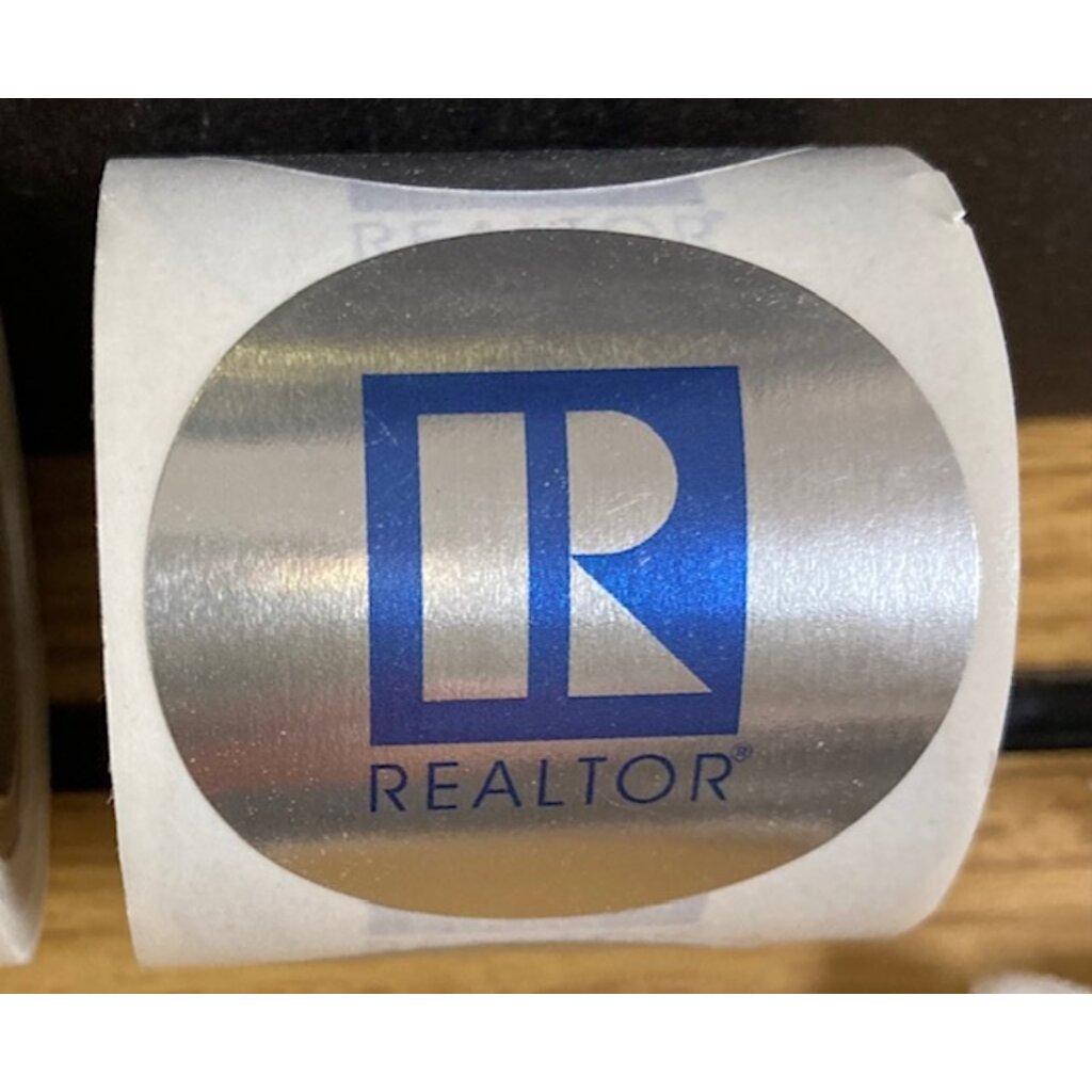 Silver Foil Stickers with Blue R Logo /100