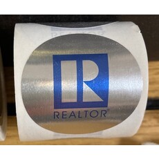 Sticker Silver Foil with Blue R Logo /100