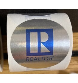 Silver Foil Stickers with Blue R Logo /100