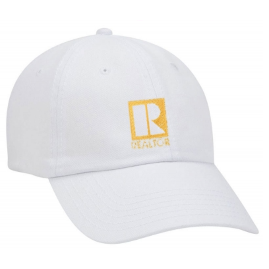 White cap  with gold or silver R® logo