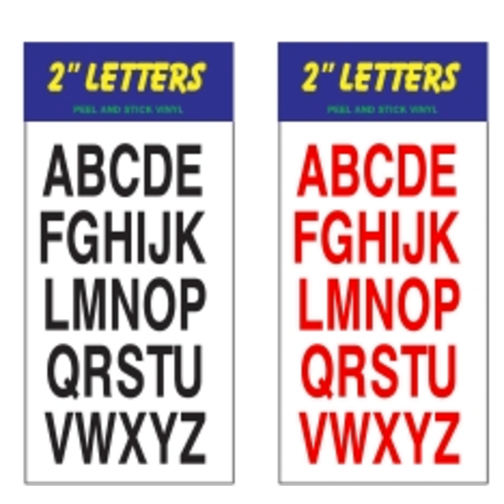 2" Stick-on Letters Black or Red