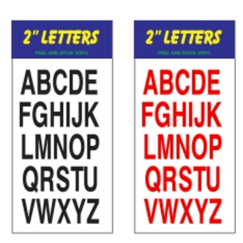 2" Stick-on Letters Black or Red