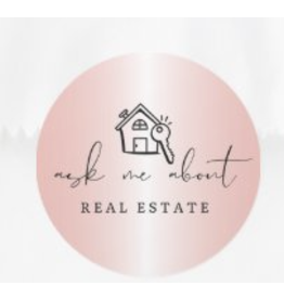Pink Metallic Ask Me About Real Estate stickers