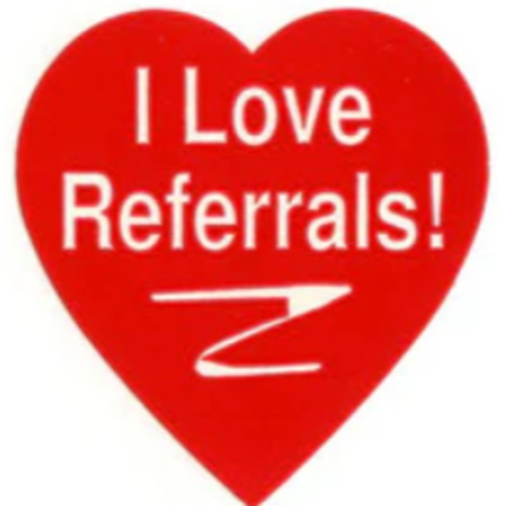 I Love Referrals Stickers heart shaped