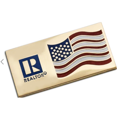 USA Flag magnetic lapel pin Realtor® logo