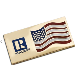 USA Flag magnetic lapel pin Realtor® logo