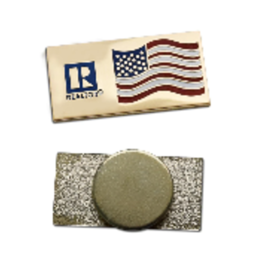 USA Flag magnetic lapel pin Realtor® logo