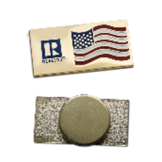 USA Flag magnetic lapel pin Realtor® logo