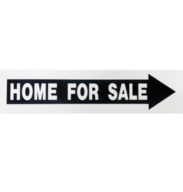 HOME FOR SALE> on black arrow  6 x 24