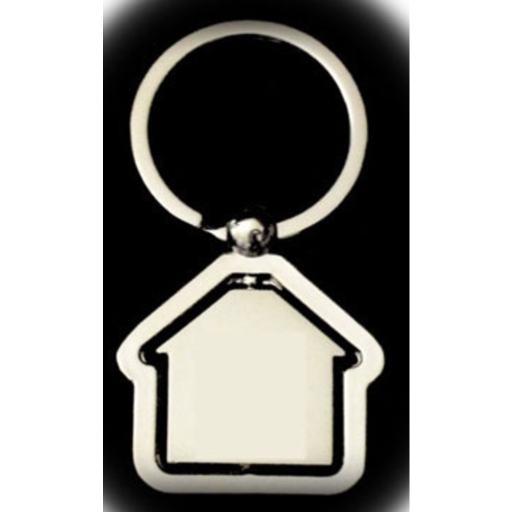Key Ring Spinning House Silver