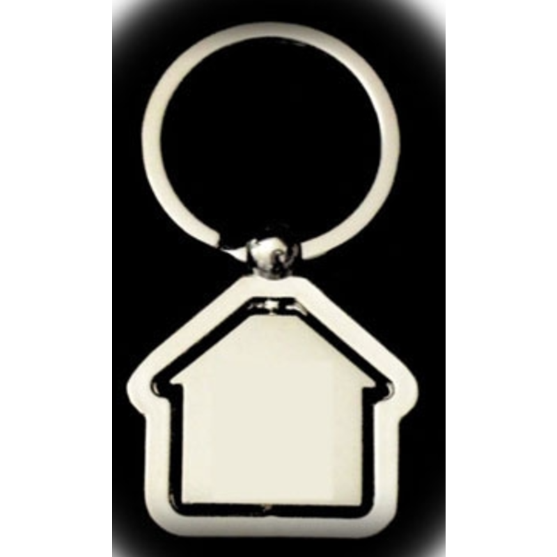 Key Ring Spinning House Silver
