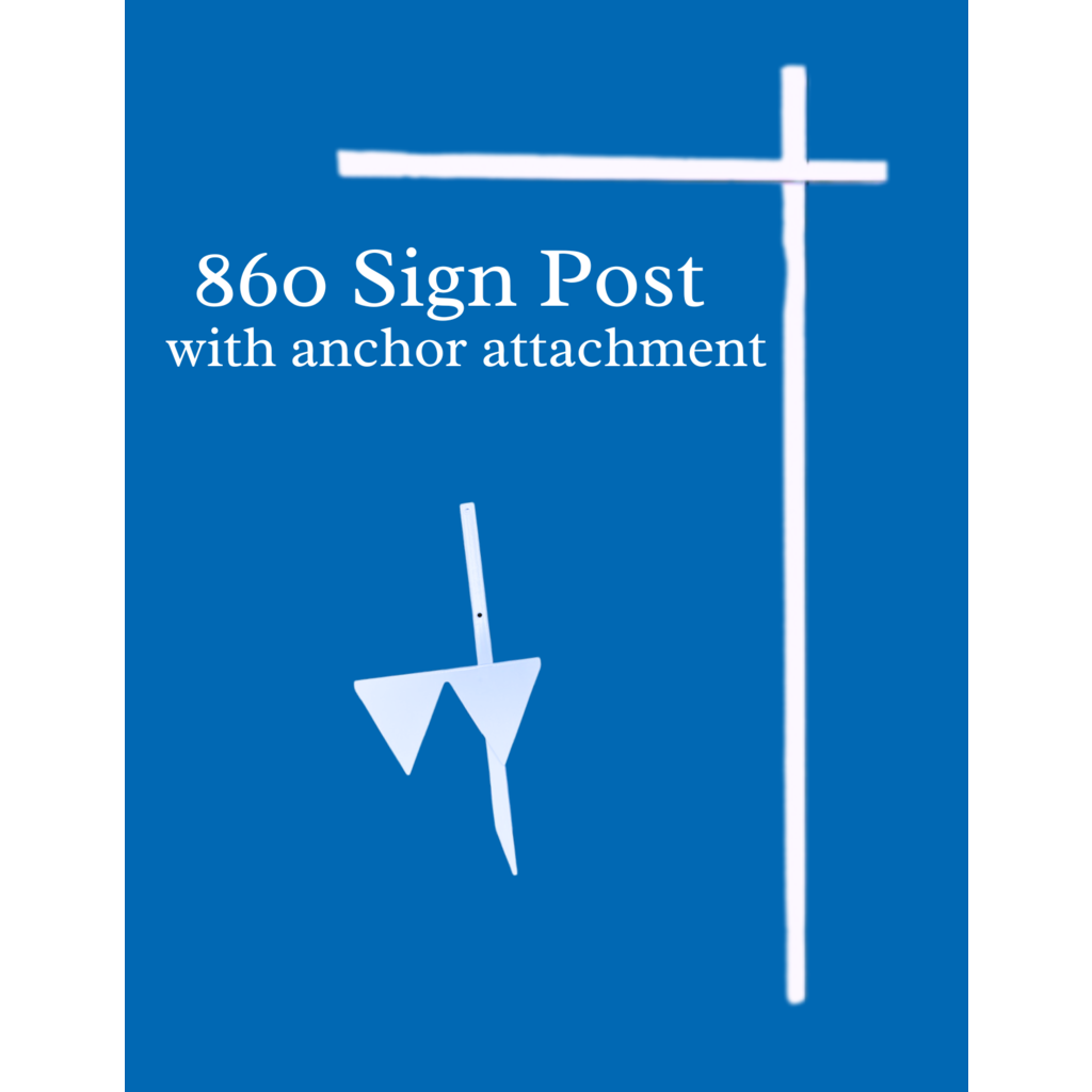 Sign Post  White 1.25"x1.25" w/ top rider clips 58"