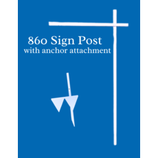 Sign Post  White 1.25"x1.25" w/ top rider clips 58"