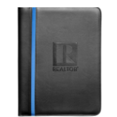 R Logo Leatherette Padfolio w/color stripe