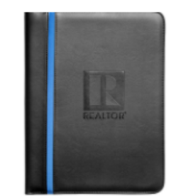 R Logo Leatherette Padfolio w/color stripe