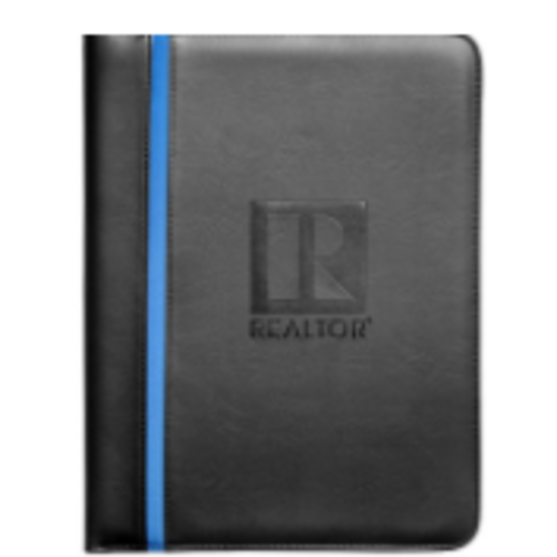 R Logo Leatherette Padfolio w/color stripe