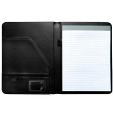 R Logo Leatherette Padfolio w/color stripe