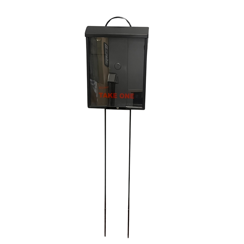 Black Info Box on Stand
