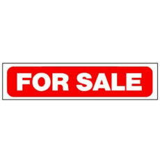 For Sale White on Red 6 x 24