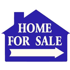Home For Sale Di-Cut House Blue