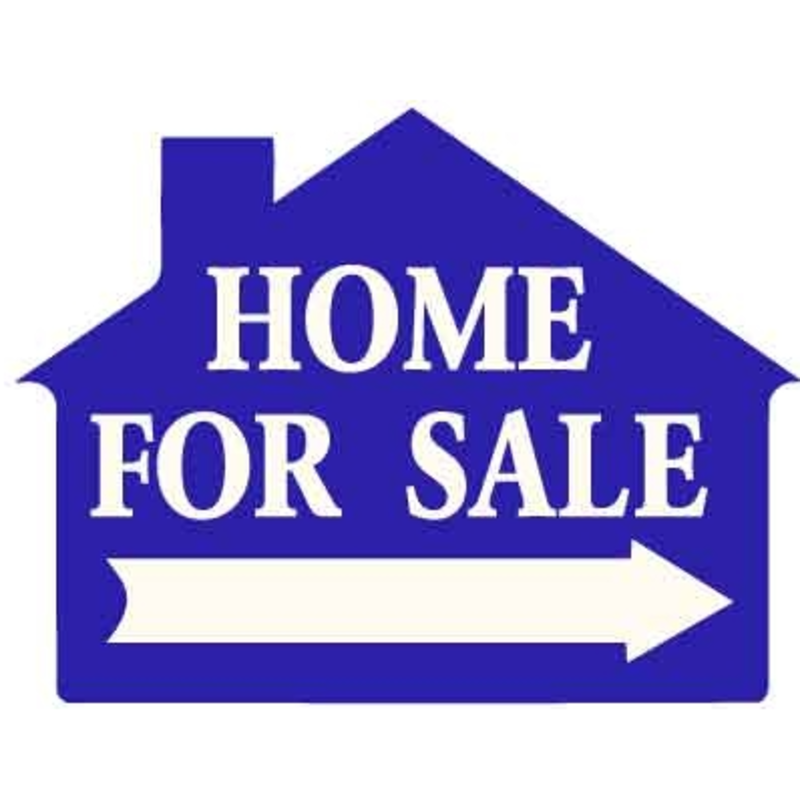 Home For Sale Di-Cut House Blue