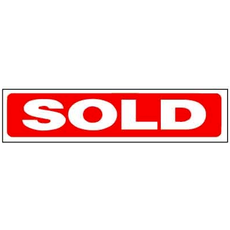 SOLD red with white letters  6 x 24